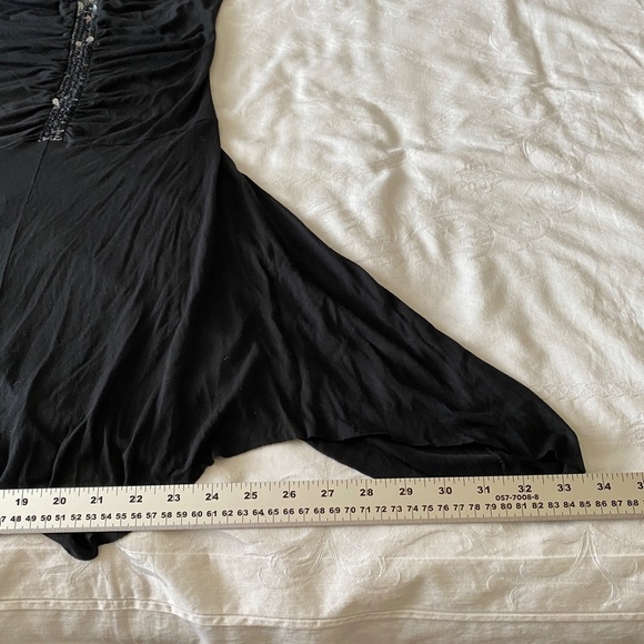 Dorthy Perkins Black Sequin Asymmetric Spaghetti Strap‎ Midi Dress Size UK12 - Picture 12 of 14